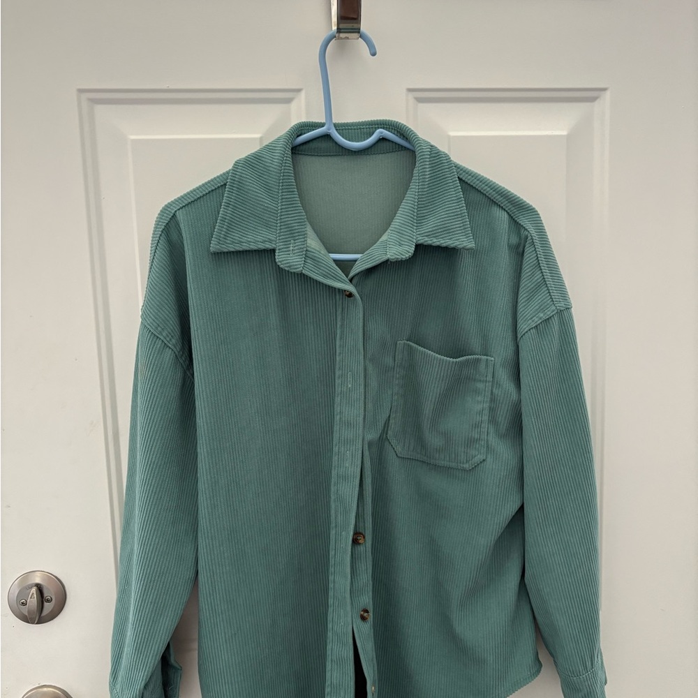 Women’s Green Corduroy Shirt